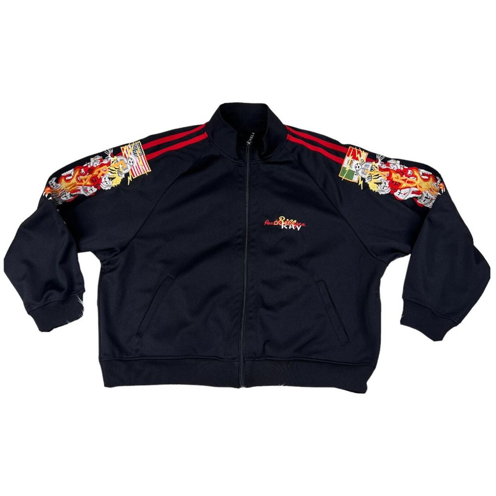 DOUBLET Strangest Comfort Men Black Red Chaos Embroidered Zip Up Track Jacket